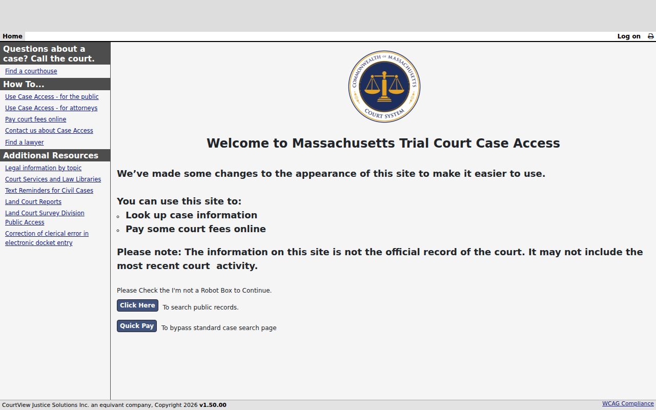 Sandwich residents directory Massachusetts Trial Court eAccess portal