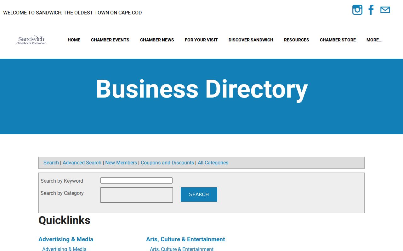 Sandwich neighbors Chamber directory public context search