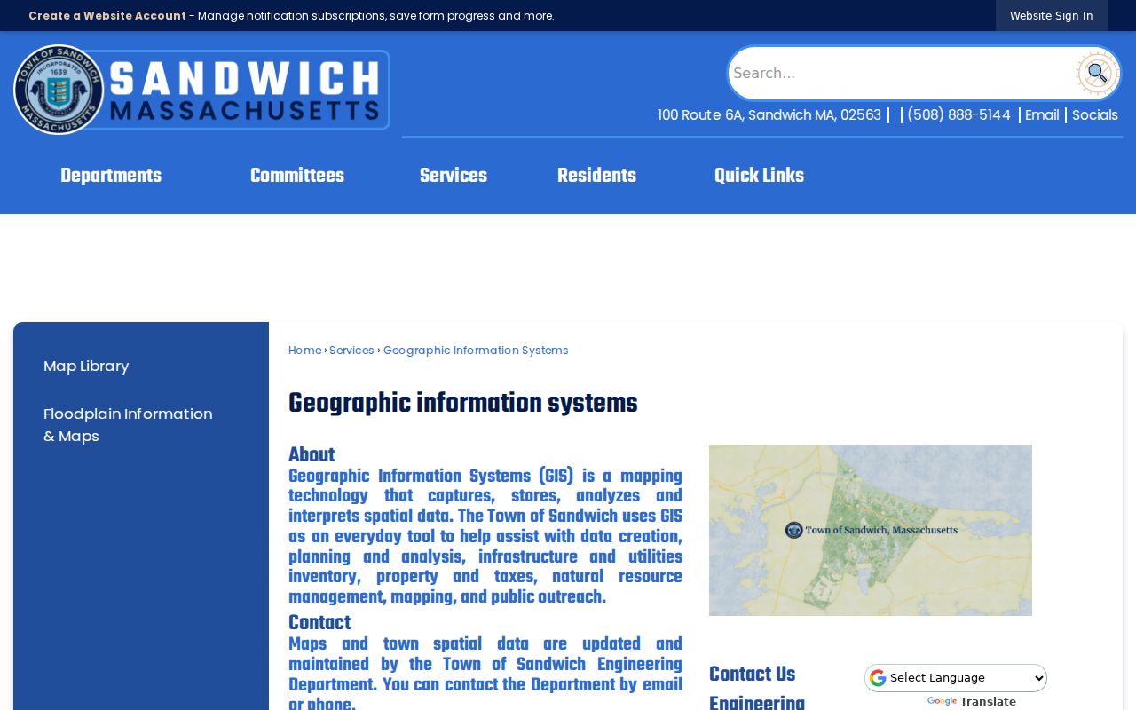 Sandwich ZIP code GIS page for parcel and municipal map research